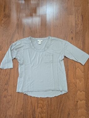 Sundance Soft Light Gray Boxy Short-Sleeve Tee Size M